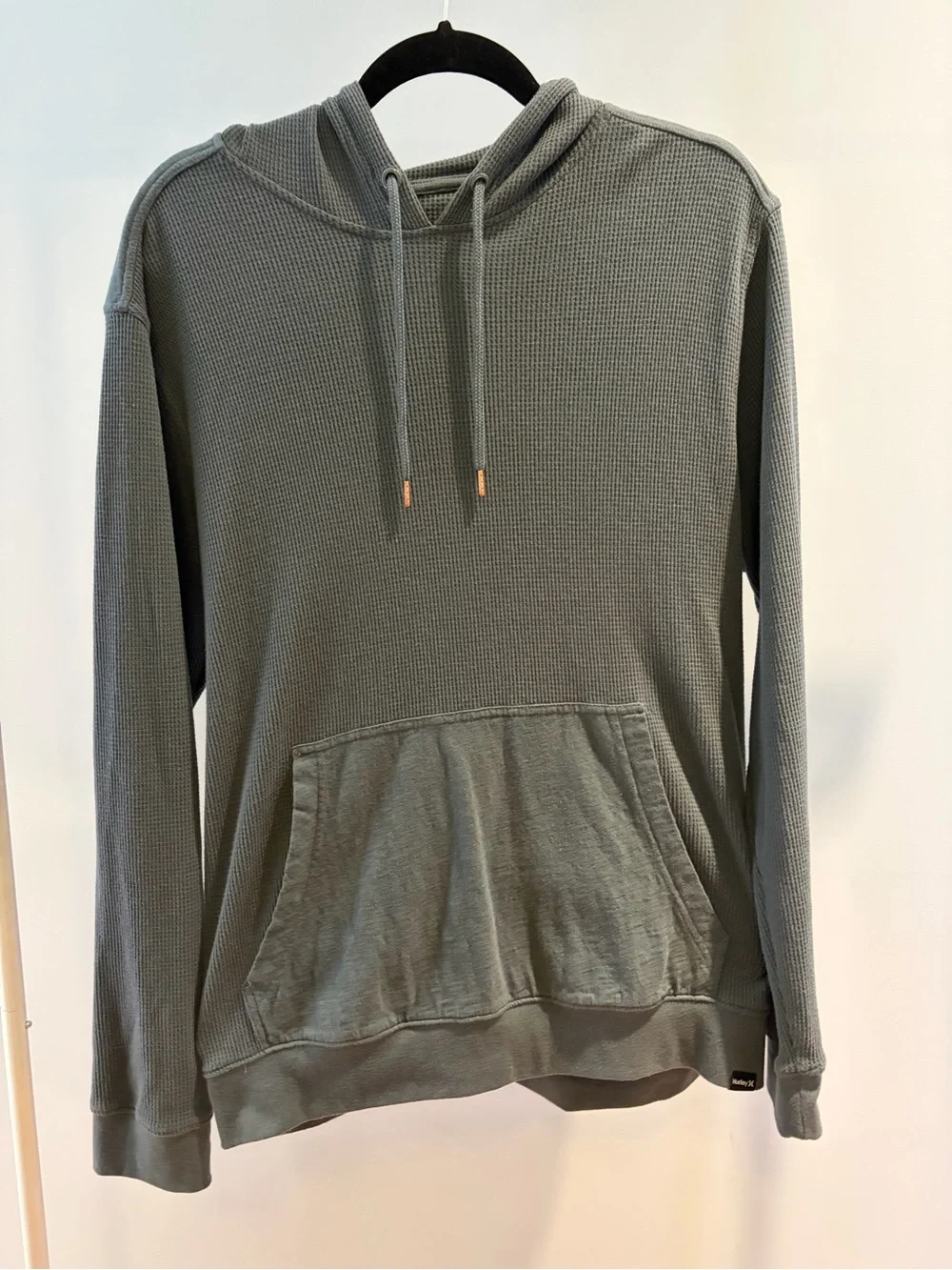 Hurley Men's Crewneck Waffle Hoodie in Sage